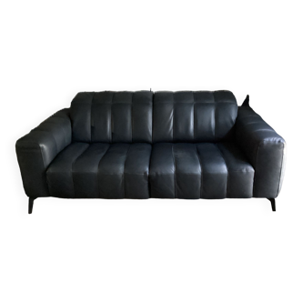 Blue leather sofa