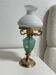lampe de table vintage Opaline turquoise électrifiée Laiton Ornée
