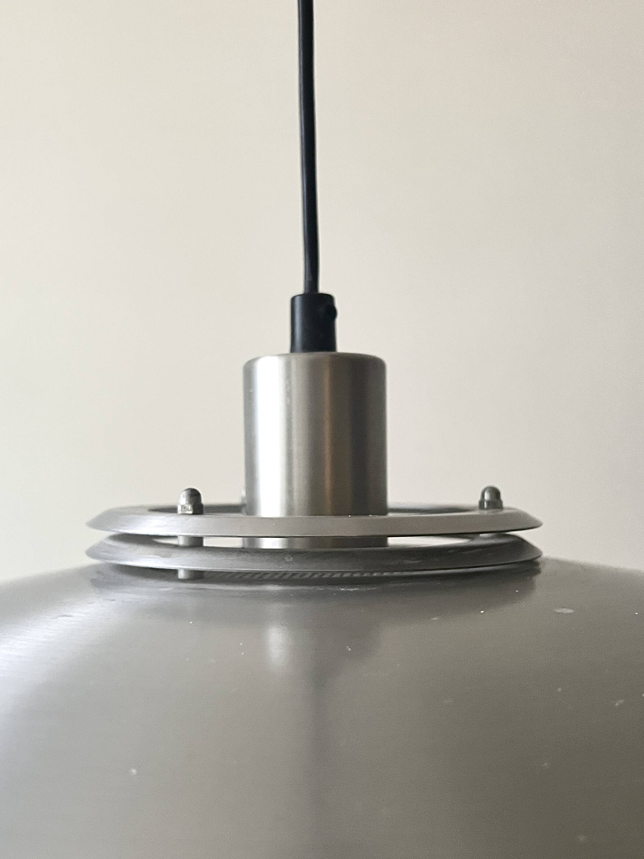 Danish suspension light JEKA in chrome metal, design Denmark 1970.