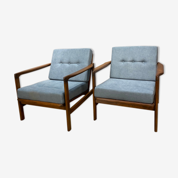 Une paire de fauteuils club par Z Bączyk vintage 60 '