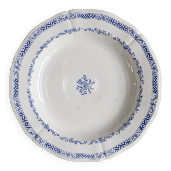 Plat de service rond et creux faïence Gien – Modèle “Royal”