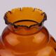 Vintage Art Deco vase in amber glass with a wavy neck - height 25 cm