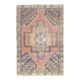 Vintage Turkish Oushak handmade wool cotton pink area rug 106x167