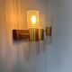 Pair of vintage wall lights, brass and molded glass, Sweden 1960s