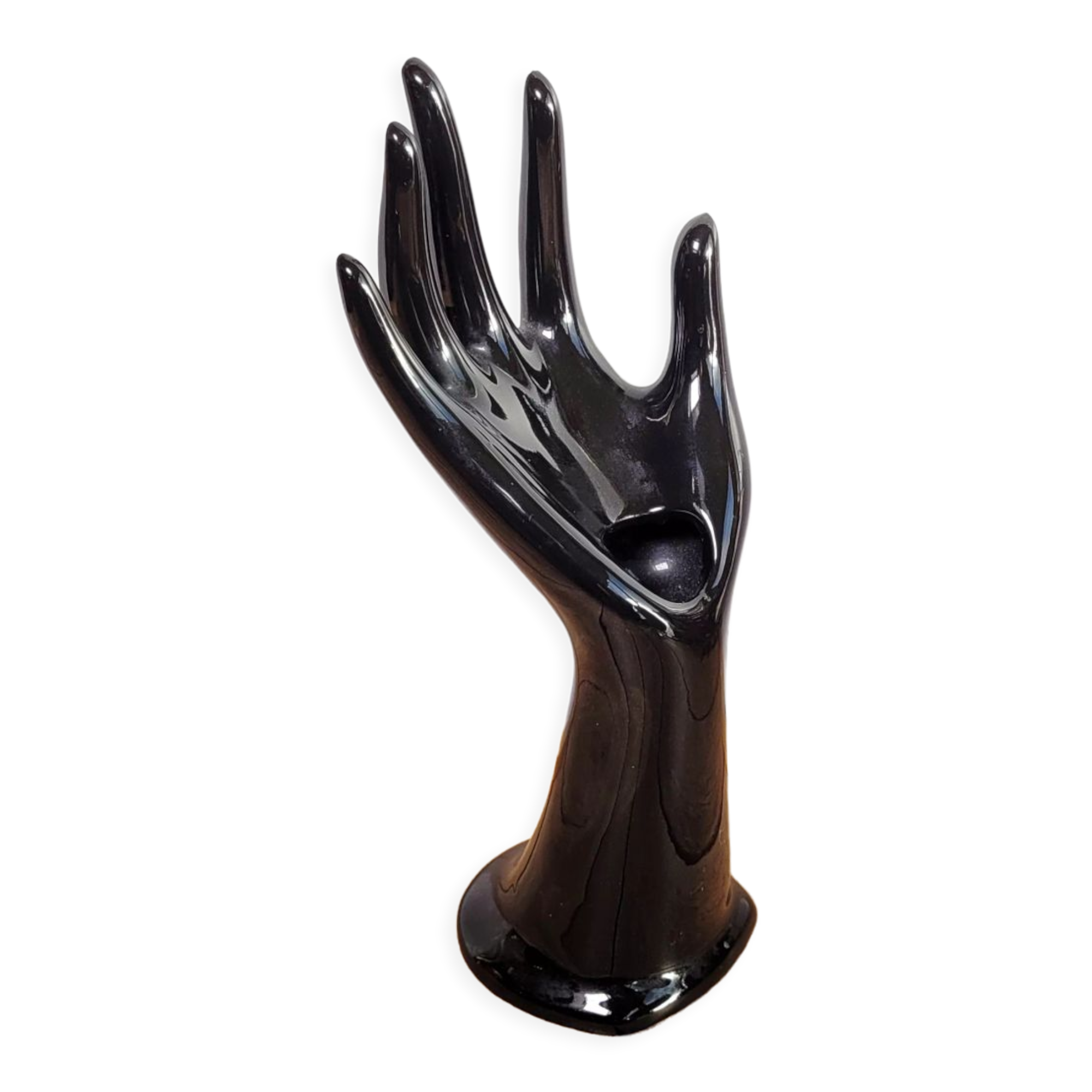 Hand ring soliflore black ceramic