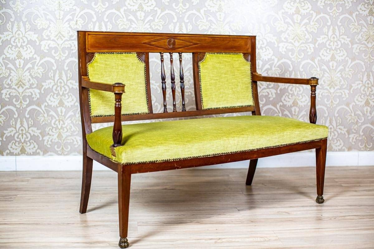 Neat Sofa with Green Velour, 1950s