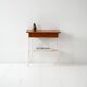 Vintage Scandinavian bedside table 1960s in metal and mahogany