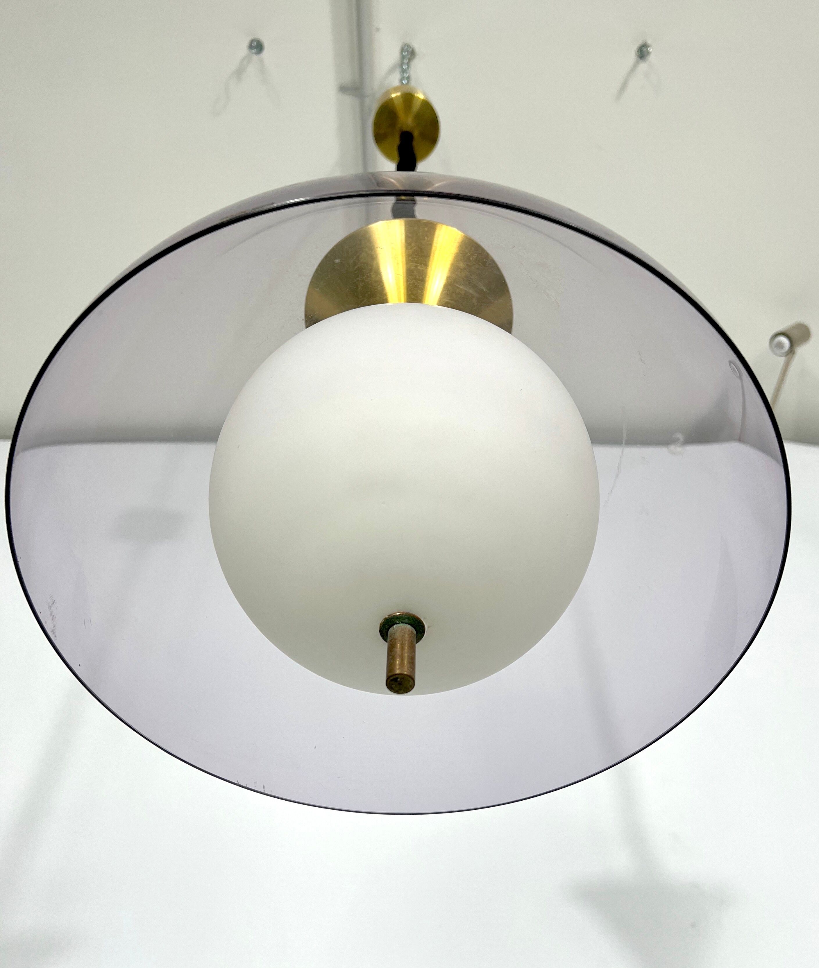 Vintage brass Stilux Milano chandelier, Italy 1960s