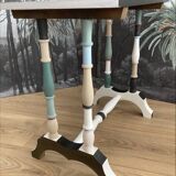 Turned wooden bench