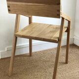 Set of 4 designer chairs in solid oak