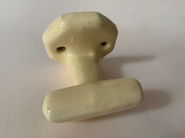 Antique hook in glazed terracotta / Ceramics, 1920, France