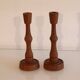 Pair of Scandinavian teak candlesticks 1960