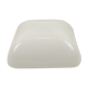 Plafonnier carré vintage en verre blanc style opaline 25x25cm