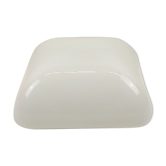Plafonnier carré vintage en verre blanc style opaline 25x25cm