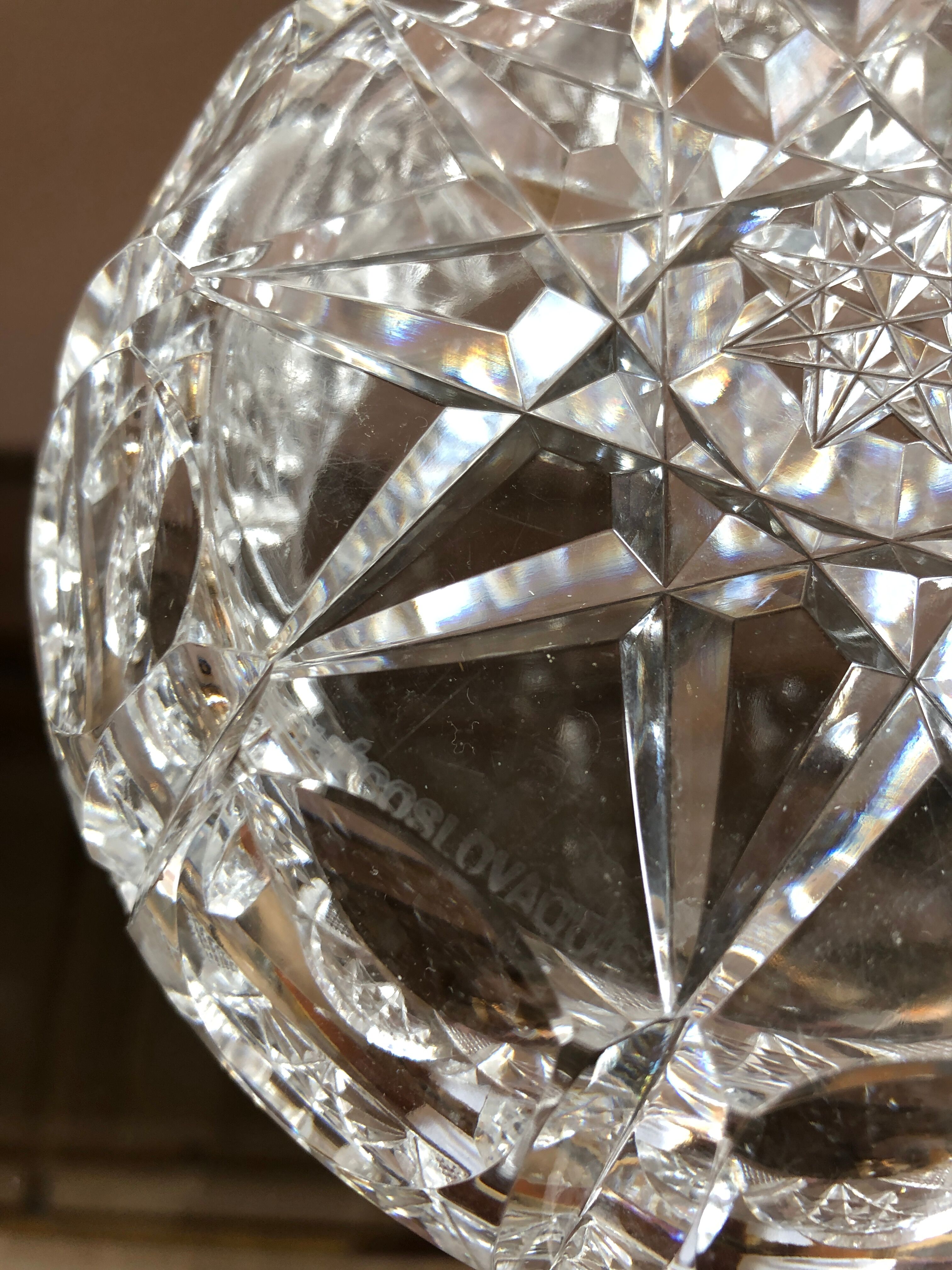 Bonbonnière cristal de Bohème, 1950