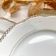 7 Vintage White and Gold Porcelain SPF Dinner Plates – Geometric