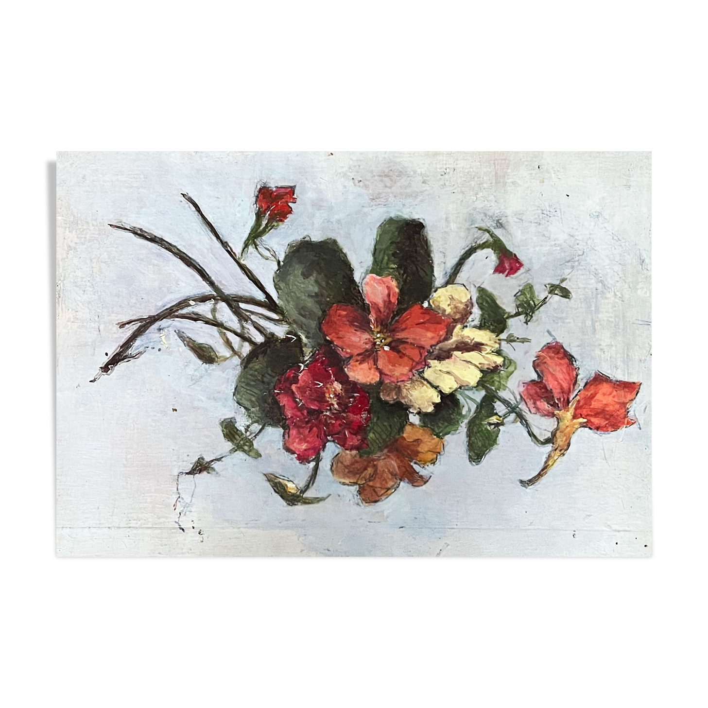 "Flowers" oil on wood panel