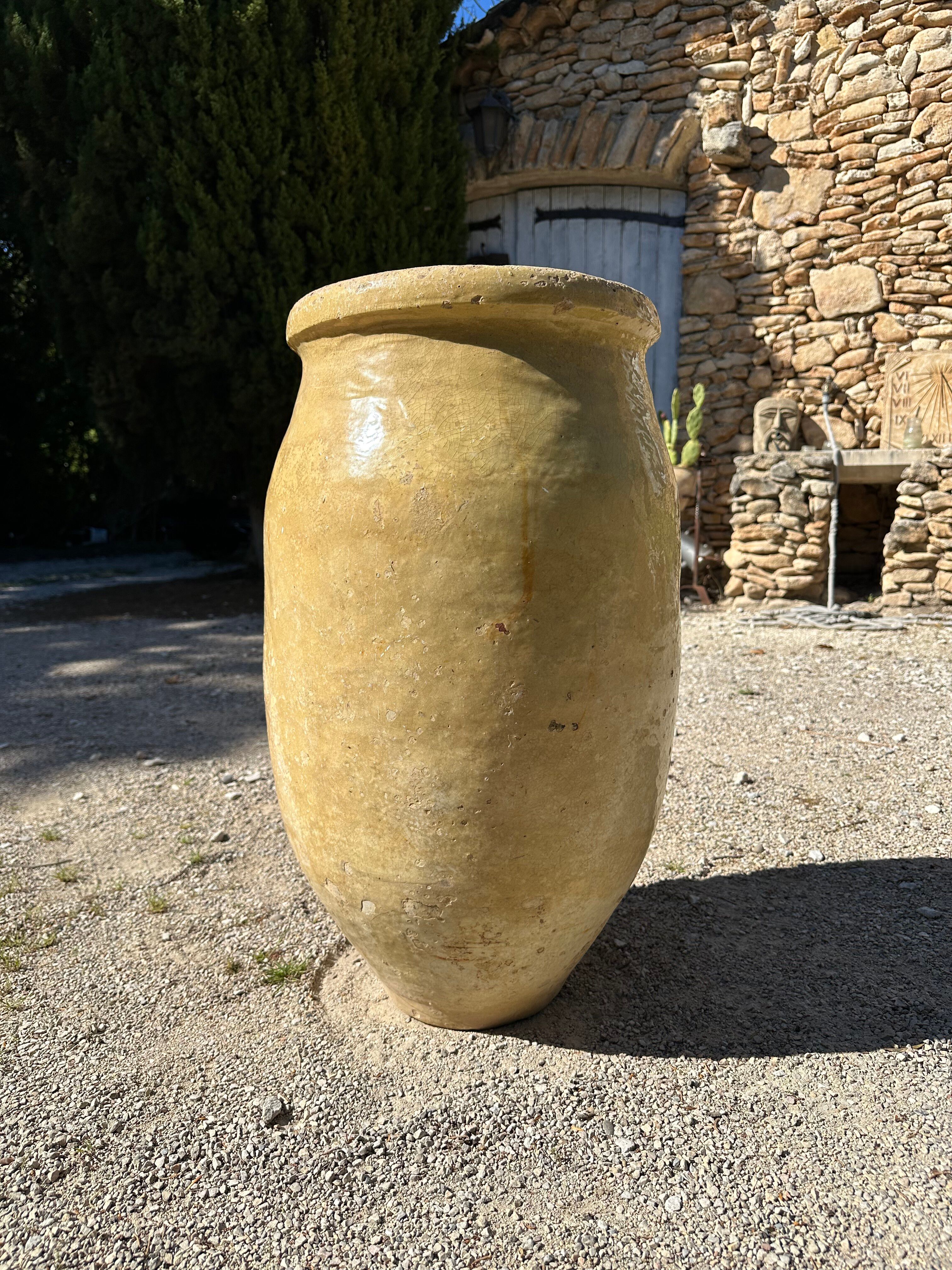 Ancient terracotta pottery jar from the 19th century.