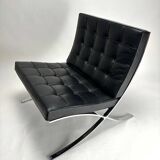 Paire de chauffeuses Barcelona attribuées à Mies Van Der Rohe pour Knoll International, années 1980