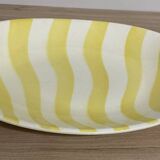 Manufacture de salin 6 yellow oval flat plates with zebra pattern