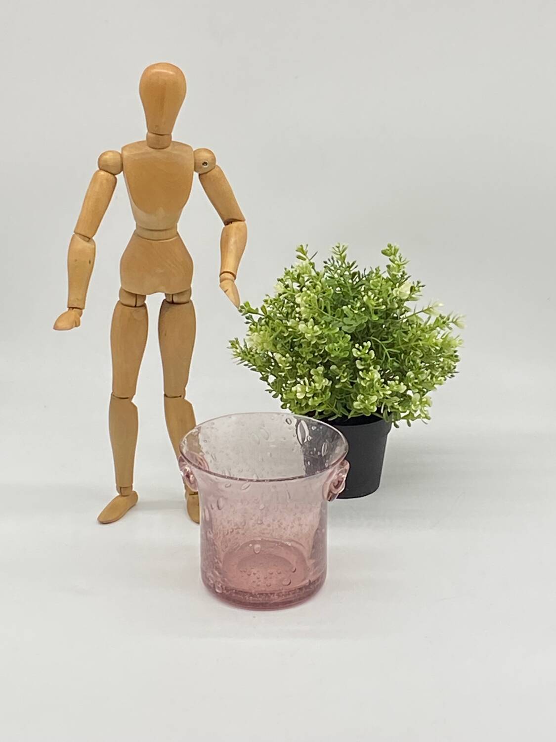 Seau à glaçons / à glace verre bullé, vintage