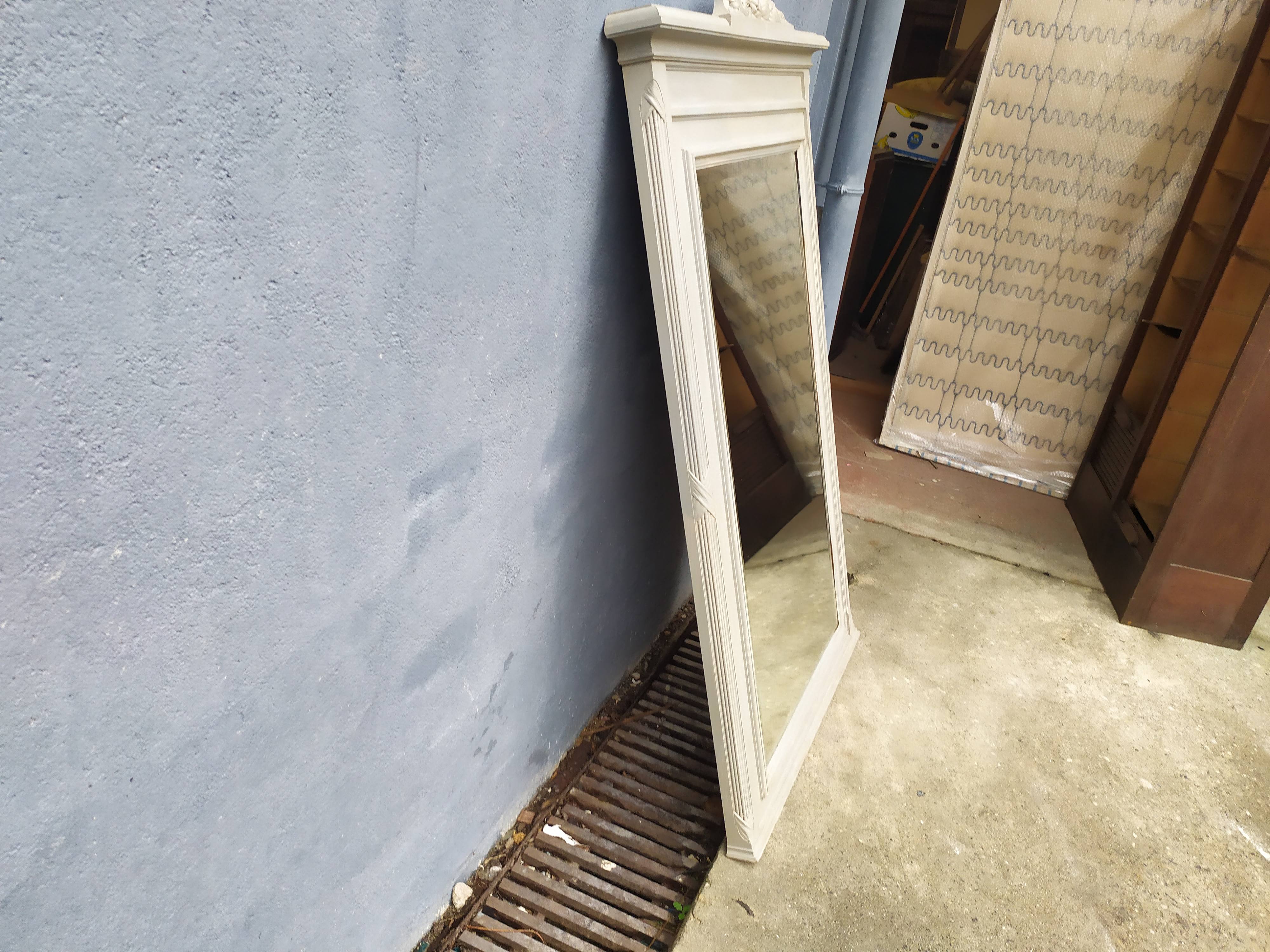 Old grey patinated mirror