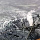 Oval coffee table in 70s green marble