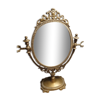 Brass table mirror 23x43cm