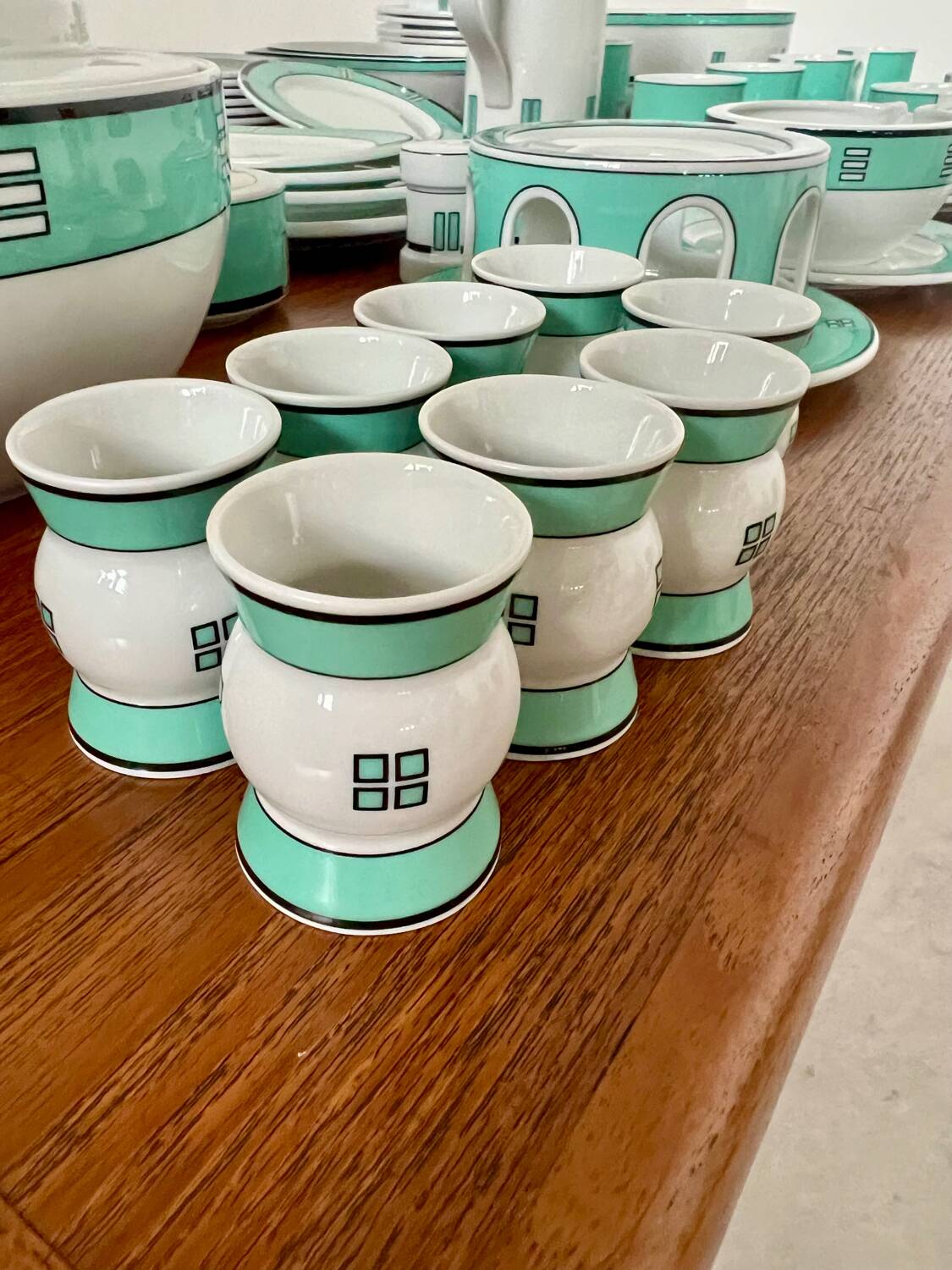 Vintage 72-piece tableware set Arzberg model Cult Focus postmodern bauhaus style