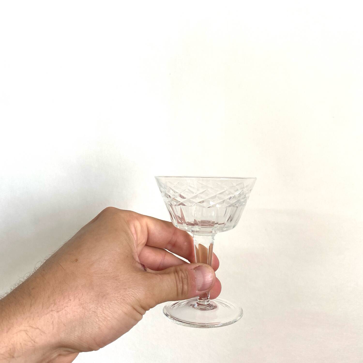 Service of chiseled champagne glasses - vintage