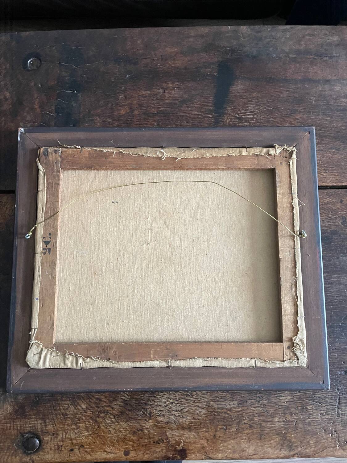 oil painting and knife on canvas mounted on a frame. Vintage