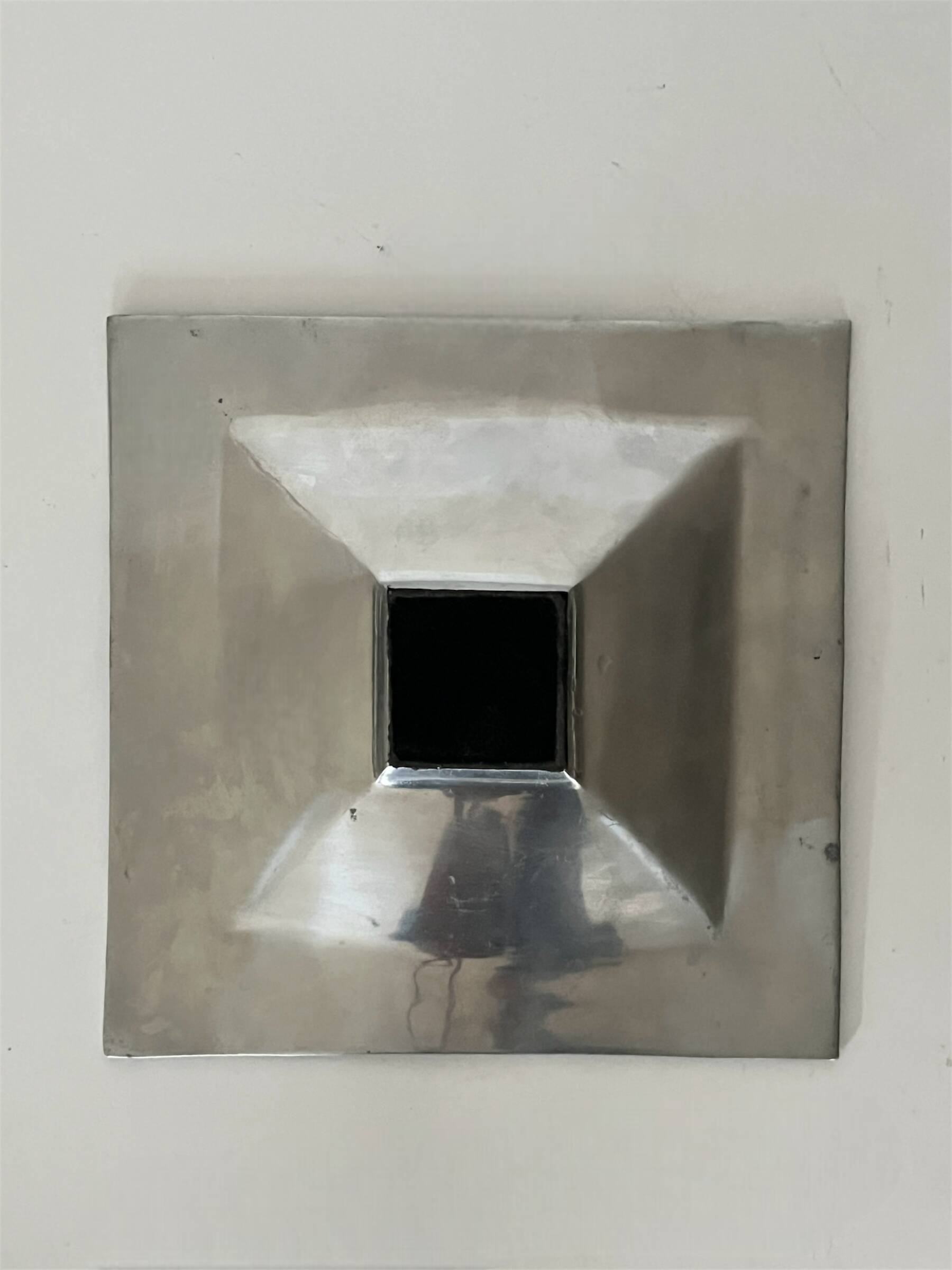 Large brushed metal (aluminum) pocket, 20th century design