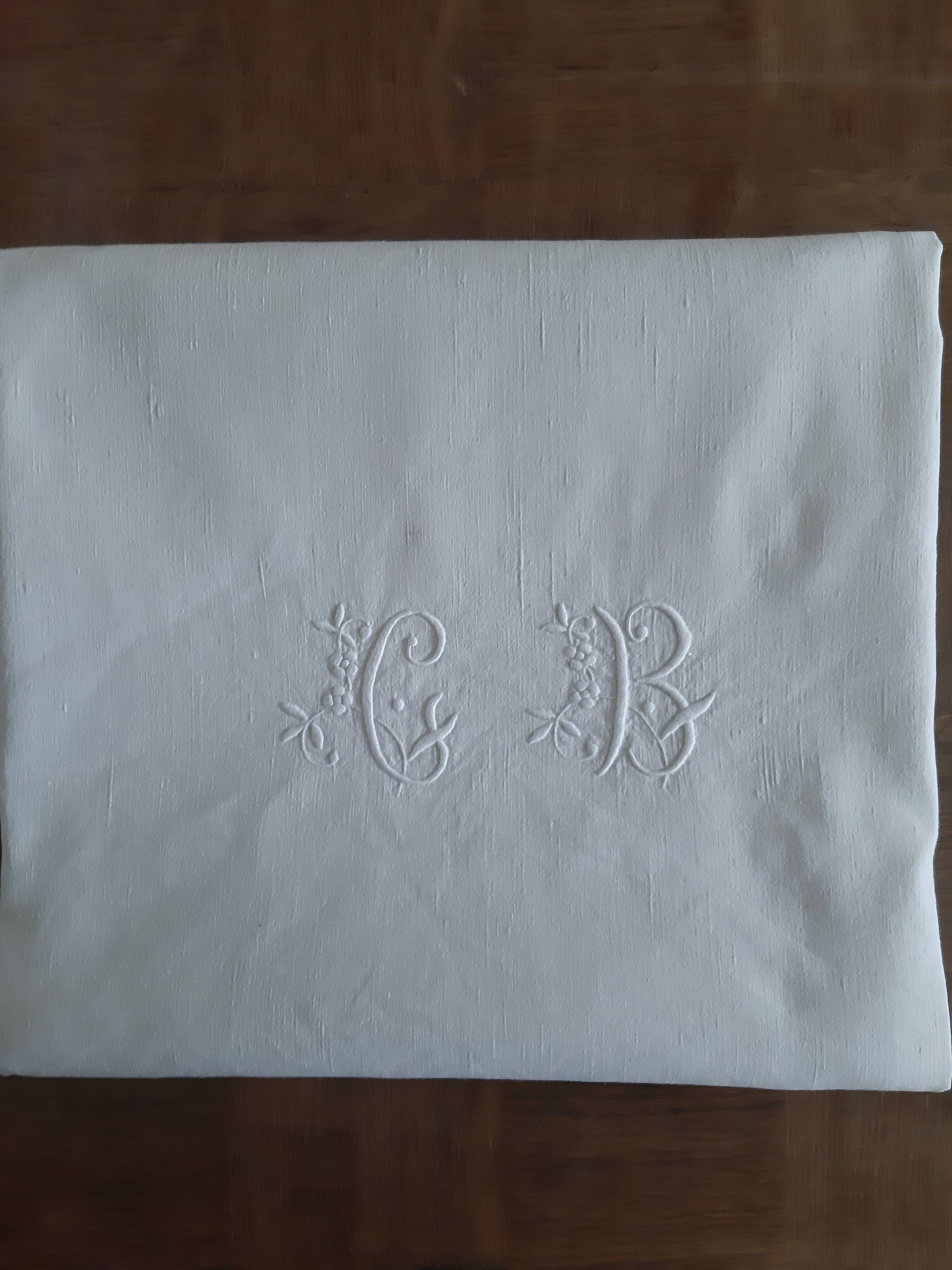 Old monogrammed table C B