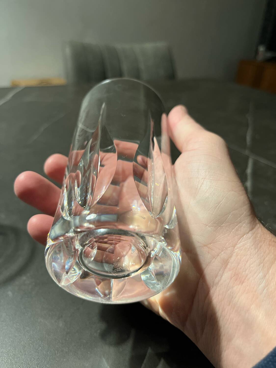 Série de 4 verres à orangeade estampillés cristal saint louis