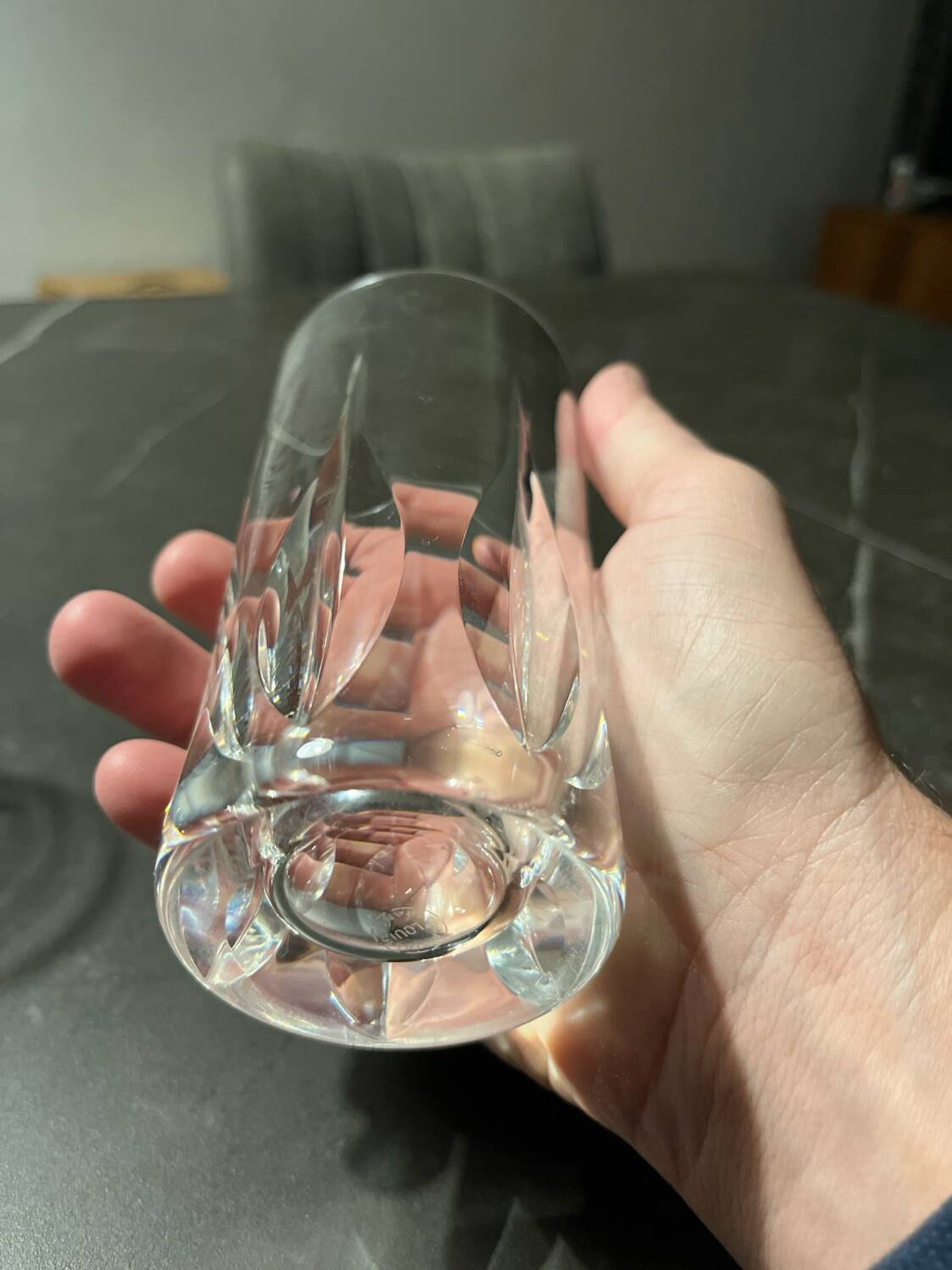 Série de 4 verres à orangeade estampillés cristal saint louis