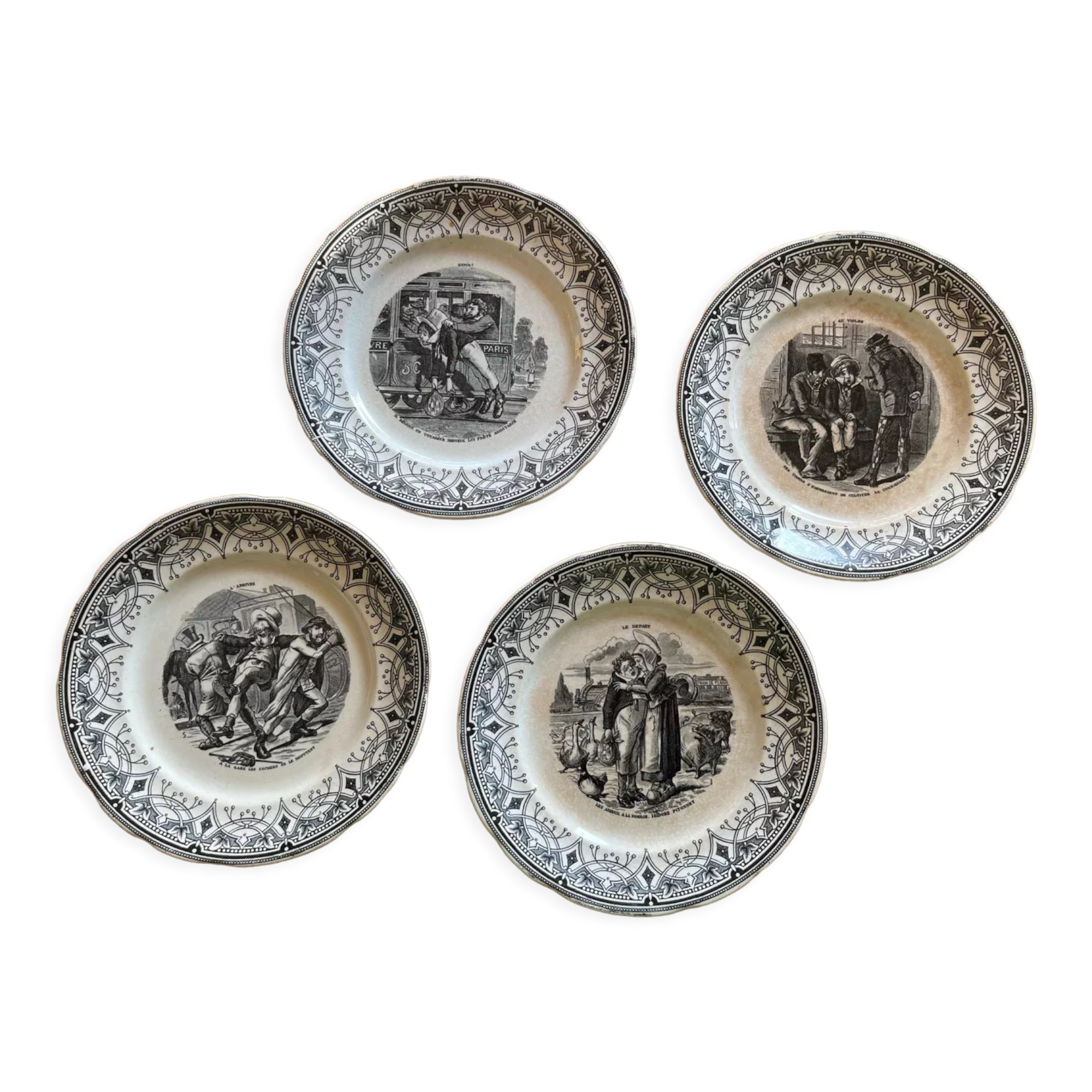 Sarreguemines talking plates