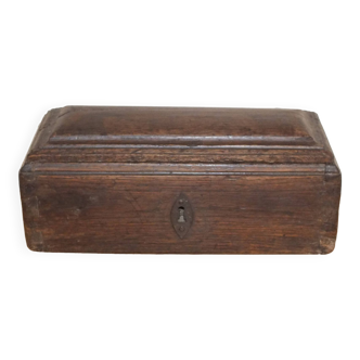 Old wooden box from the 18th century probably for salt