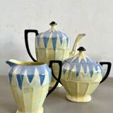 Art Deco coffee set in fine pearlescent porcelain 20s
