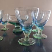 Set of 6 glasses and a Bormioli Rocco Bahia coupe, Italy