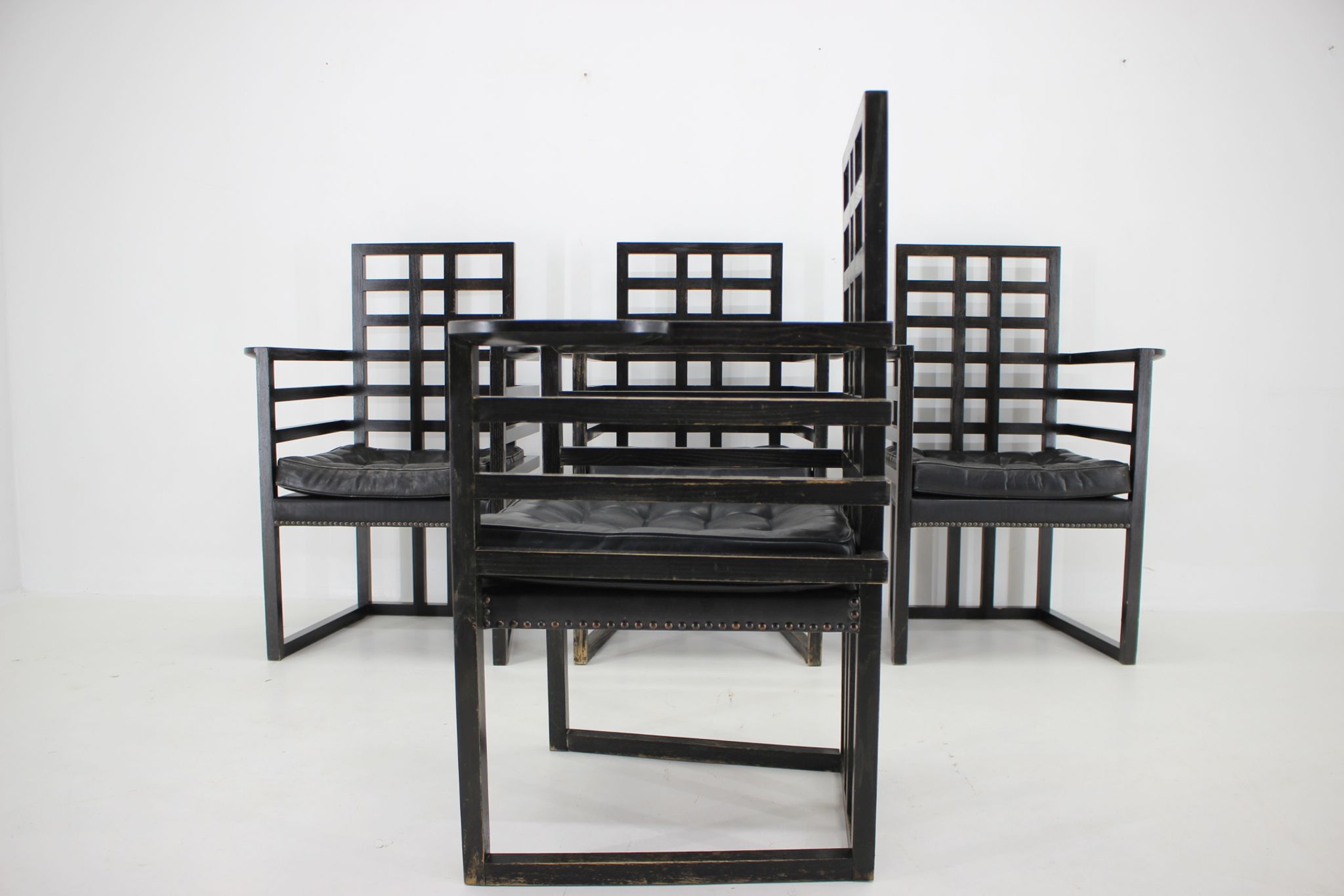 Set of Four Josef Hoffmann Armloffel Chairs Made By Wittmann,Austria