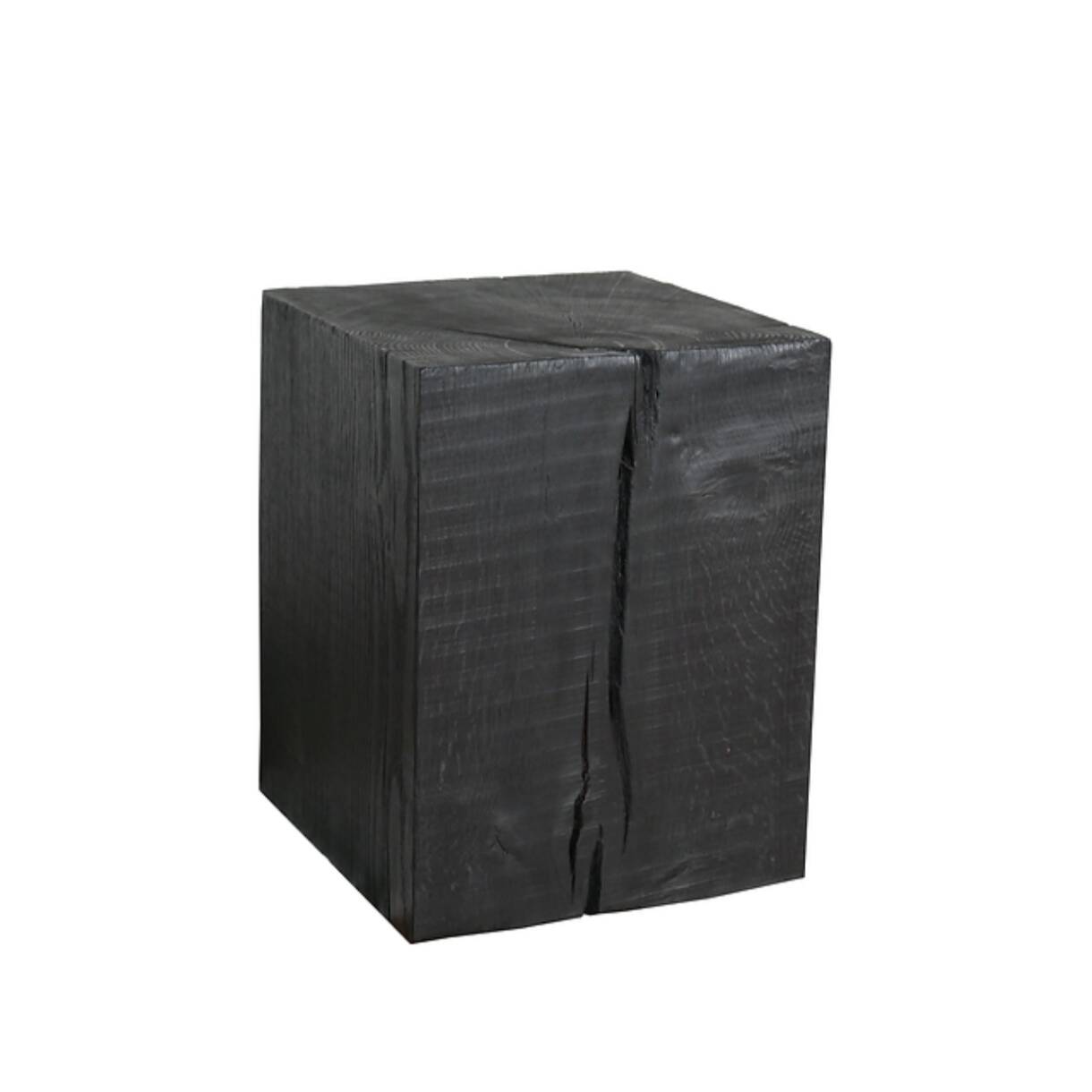 Wabi sabi burnt wood side table