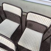 Set of 12 vintage Danish metal and fabric chairs