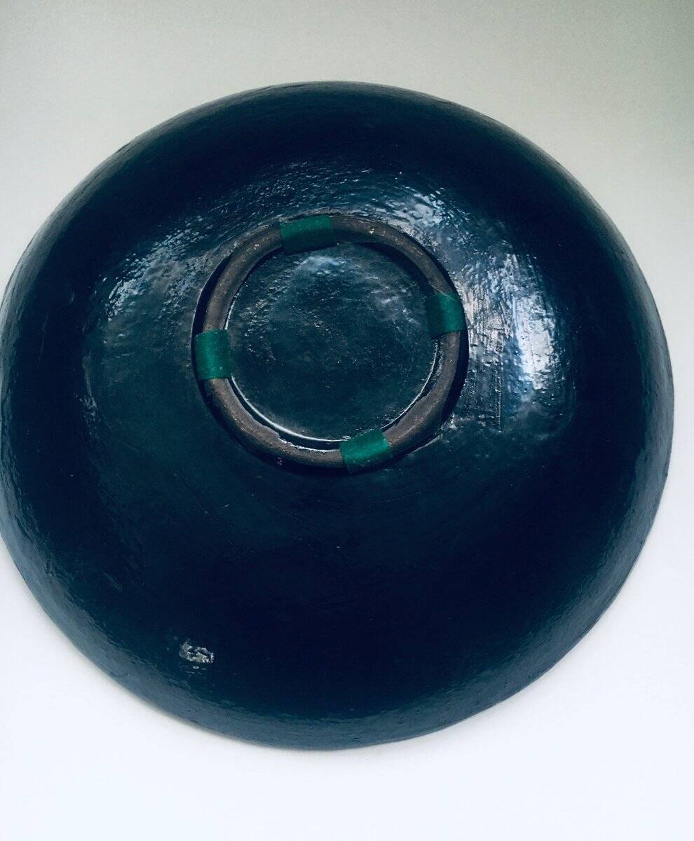 Brutalist Design Art Ceramic Bowl by Jan Nolf, Perignem, Belgium, 1950s