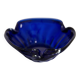 Decorative blue glass plate vintage MidCentury, Italy, 1960s