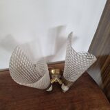 Pair of vintage rockabilly cornet wall lights