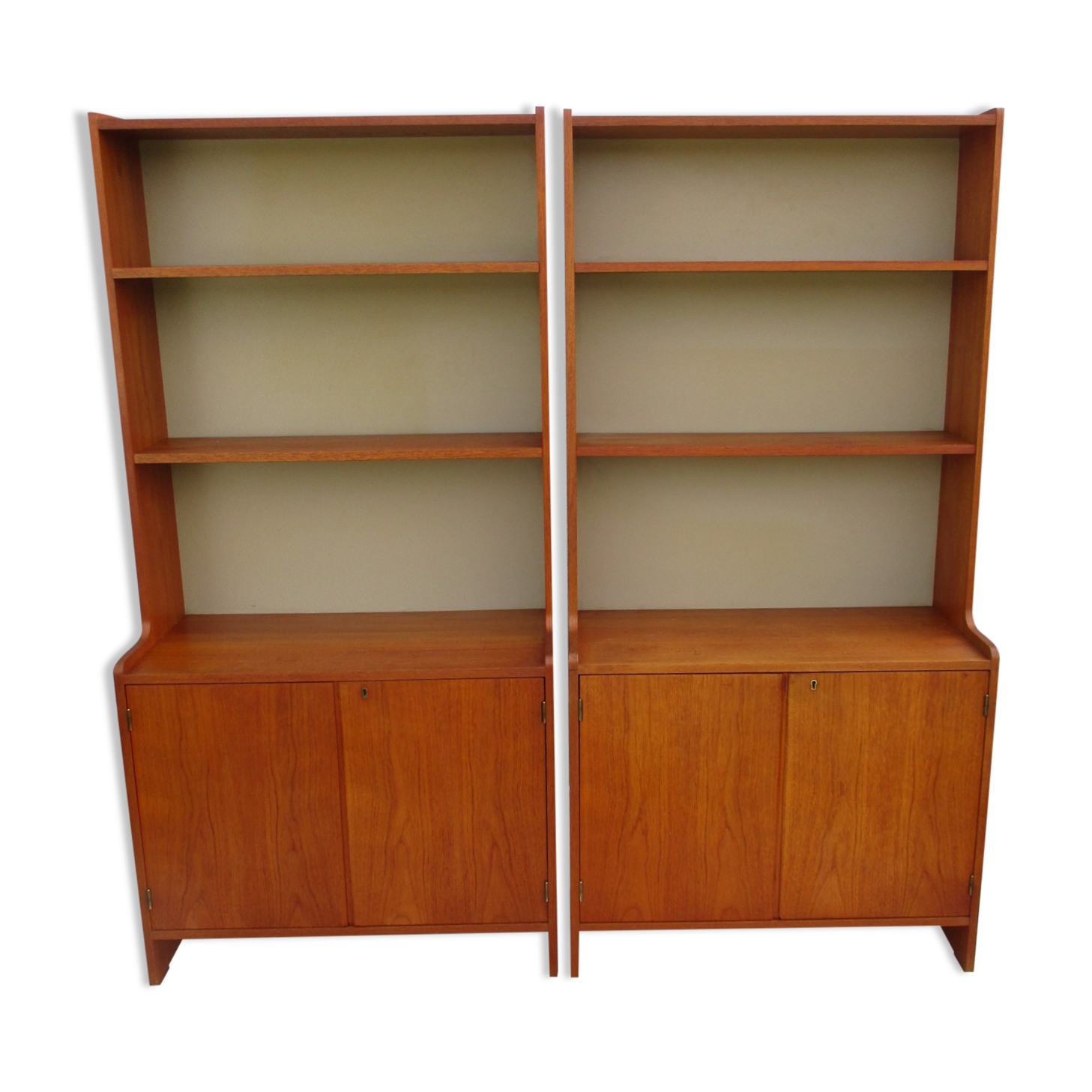 Wooden bookcase, 1960s, set of 2