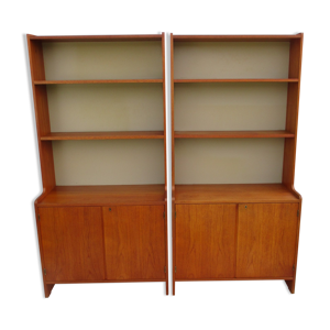 Wooden bookcase, 1960s, set of