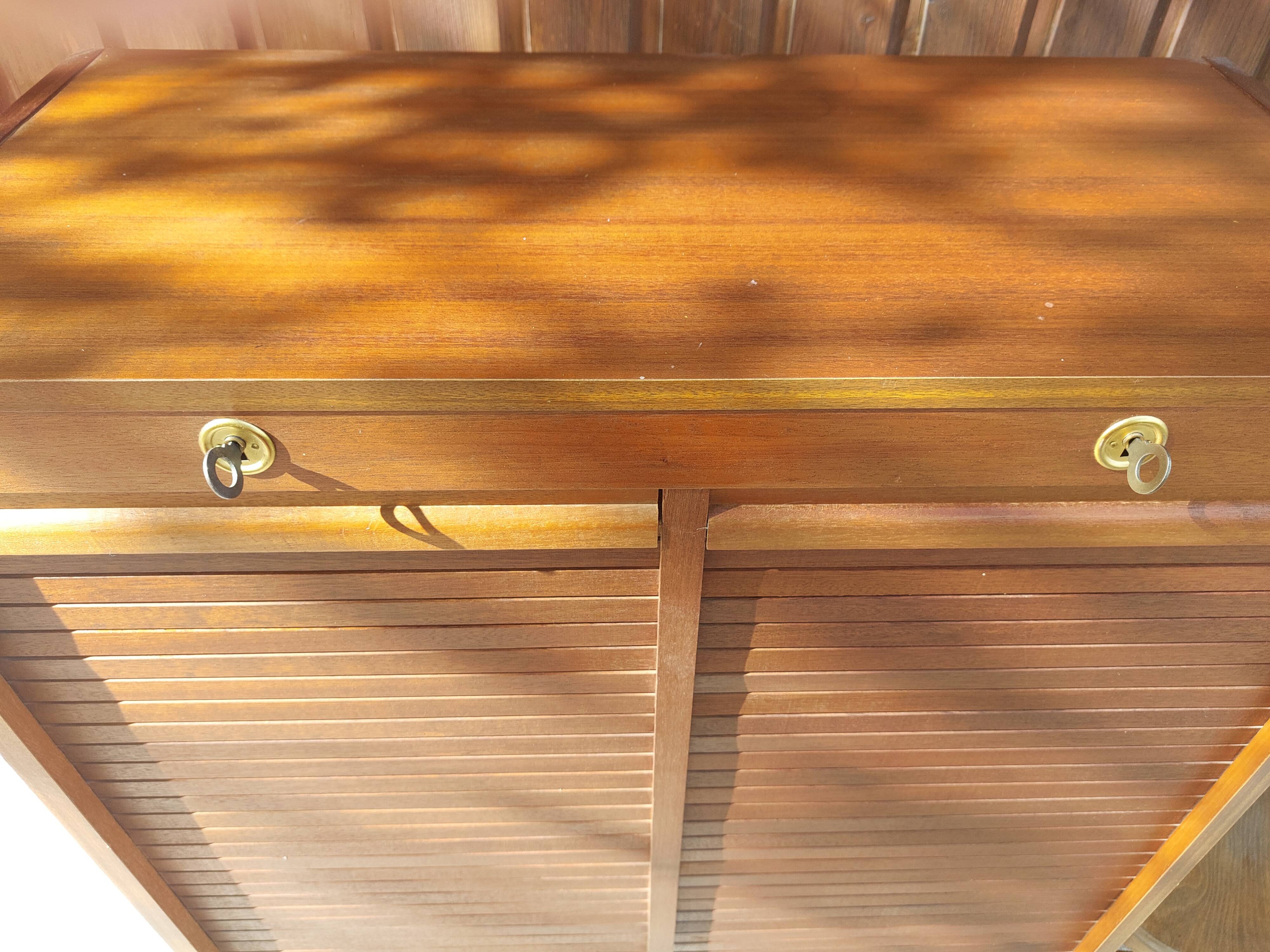 double curtain filing cabinet, vintage