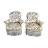 Paire de fauteuils chauffeuses Napoléon III