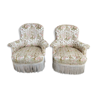 Paire de fauteuils chauffeuses Napoléon III